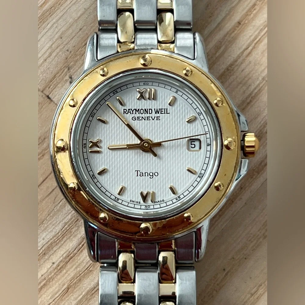 Raymond Weil Geneve Tango Luxury Ladies Watch Two-Tone Bracelet White Dial Date
